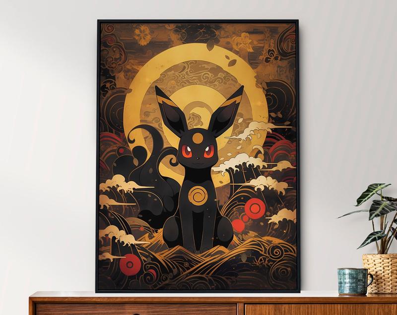 Eevee, Umbreon, Espeon, Pokemon Poster , Japanese Style, Anime Poster, Japanese Home Decor