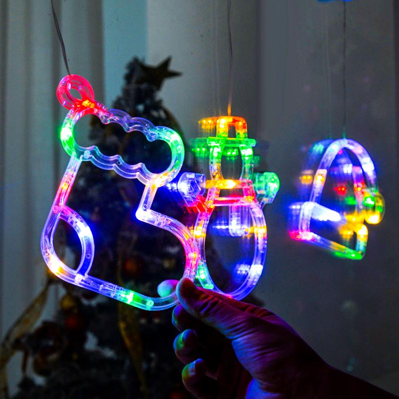 LOLStar Christmas Window Lights, 3 Pack Multicolor Christmas Stocking, Snowman,Santa Hat Lights With Suction Cup, Timer Function And Slow Fade Mode BatteryOperated Lights For Christmas Decoration