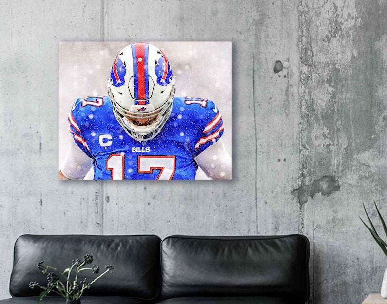 Josh Allen  Print - Buffalo football team sport football team sport Bills - Wall Art, Sports Art Print, Kids Decor, Man Cave,  Art, Gift, Football Poster