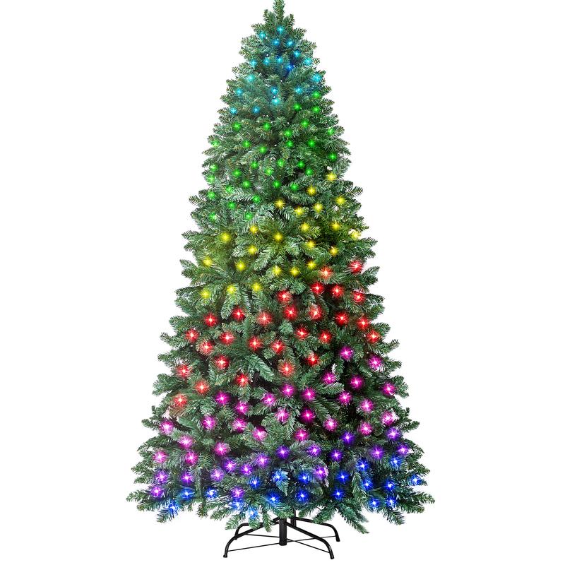 HOLLO STAR 6ft Prelit Christmas Tree with 270 LED Lights, Artificial Christmas Tree with App-Controlled Multi-Color RGB Lights, 1072 Branch Tips, Easy to Assemble, for Home, Party