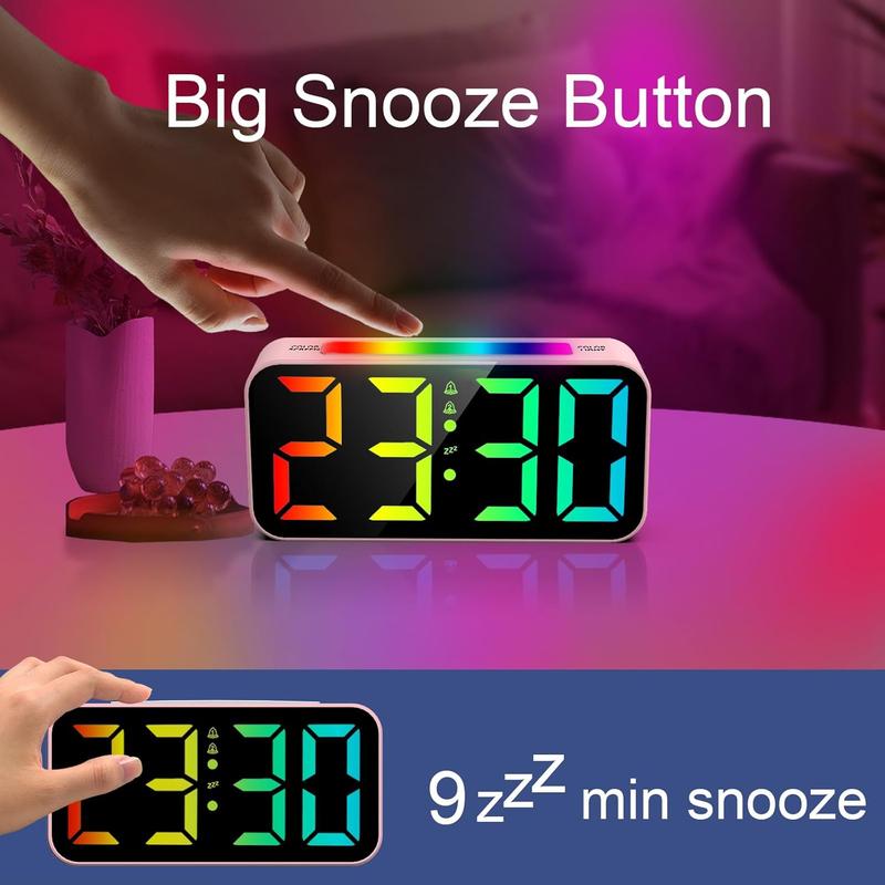 Loud  Clocks for Bedrooms Heavy Sleepers, Digital Clock with Night Light, Large Display, Dual , Snooze, Dimmable Bedside  Clock for  Teens Boys Girls