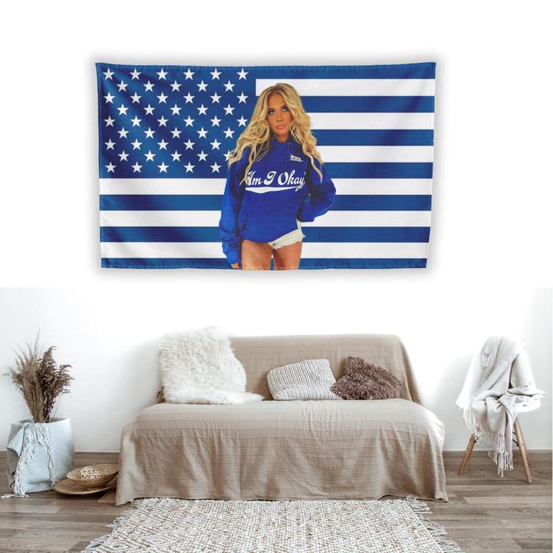 2024 Megan Moroney Music Tour Wall Tapestry – American Flag Decor Inspired by Her Album, Perfect for Room Aesthetic and MusicTour Fans Nature