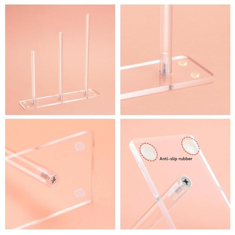 3 Tiers Acrylic Hair Tie Display Stand, 1 Count Clear Hair Accessories Storage Holder, Home Organizer for Living Room Bedroom