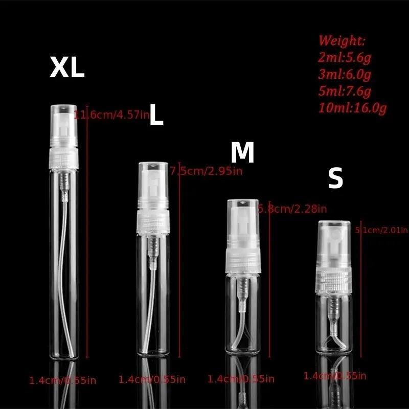 Clear Glass Perfume Storage Bottle, 1 Count Portable Refillable Perfume Bottle, Spray Type Mini Glass Bottle for Home Travel Accessories