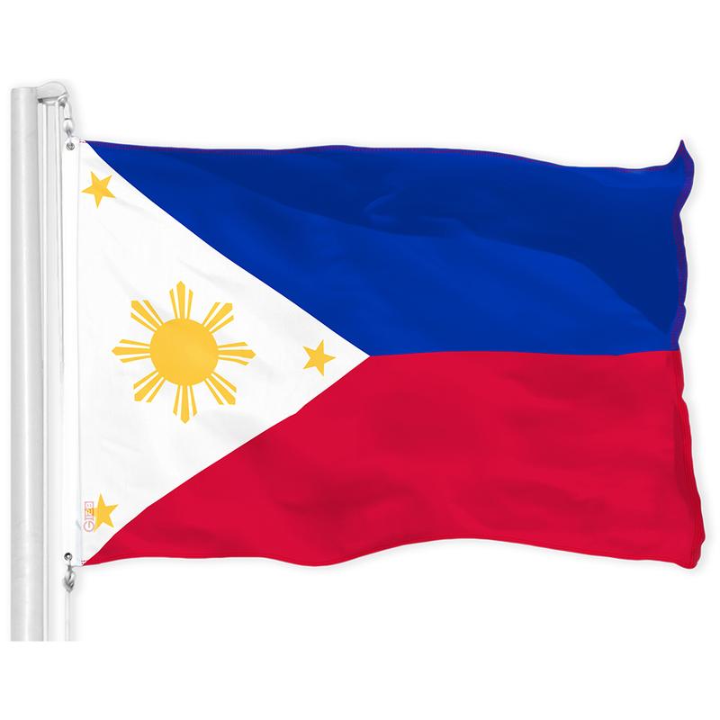 Philippines (Philippine) Flag | 3x5 feet | Printed 150D, Indoor Outdoor, Vibrant Colors, Brass Grommets, Quality Polyester, Much Thicker More Durable Than 100D and 75D Polyester