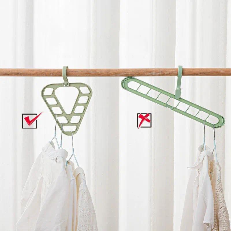 Rotatable Clothes Storage Rack Hangers For Clothes Closet Organizer Room Organizer Multifunctional Nine-Hole Hanger