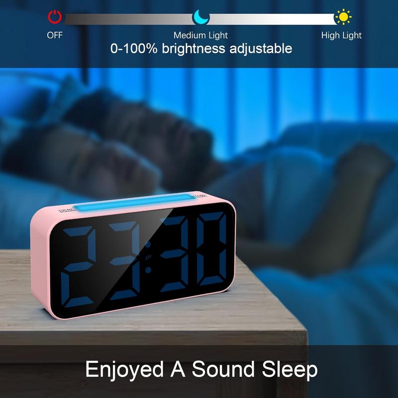 Loud  Clocks for Bedrooms Heavy Sleepers, Digital Clock with Night Light, Large Display, Dual , Snooze, Dimmable Bedside  Clock for  Teens Boys Girls