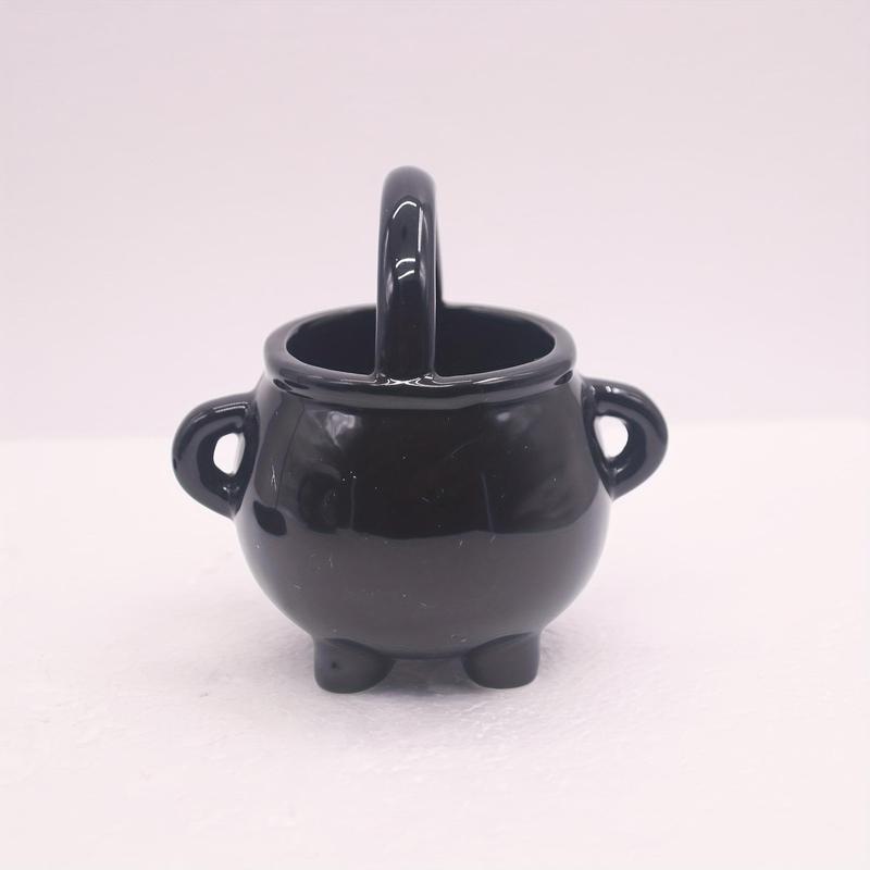 Witch Cauldron Oil Burner, 1 Count Gothic Aromatherapy Diffuser & Wax Melt Holder, Ceramic Tealight Candle Decor for Home Party Festival Haunted House(without Candle)