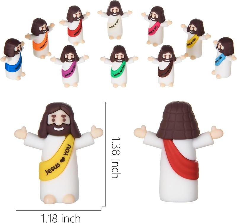 Ornaments 30 Pcs Mini Jesus Figurines - Colorful Jesus Dolls for Easter, Gifts, and Religious Decor