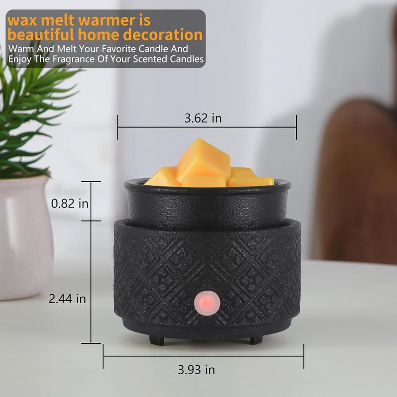 Ceramic Wax Melt Warmer, Fragrance Wax Warmer Electric Candle Wax Melter and Wax Cubes for Home Office Bedroom Aromatherapy Gifts(04-Black)…