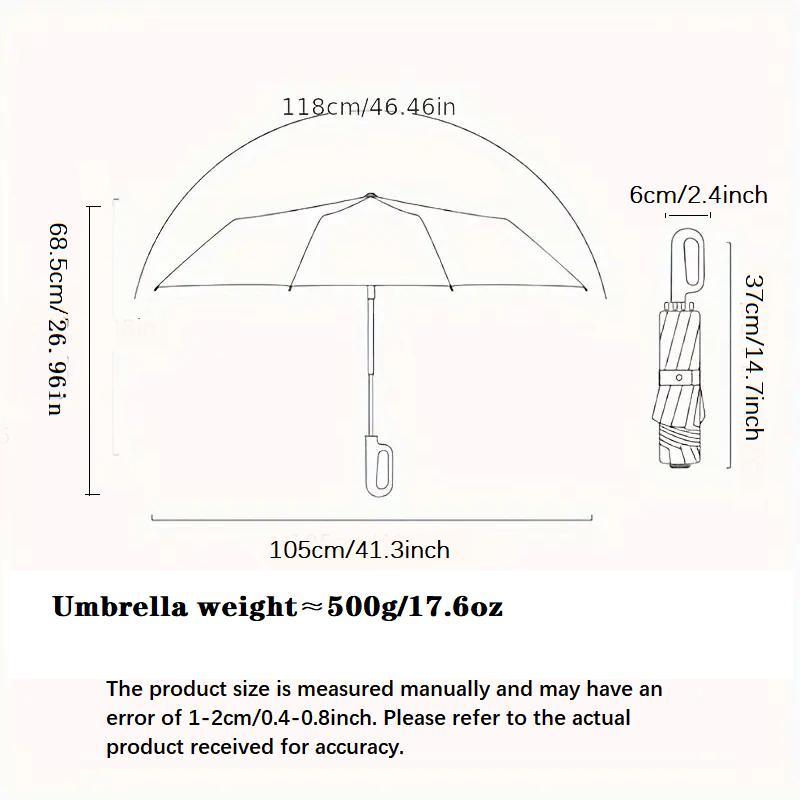 Automatic Umbrella, 1 Count Ring Buckle Windproof Reinforced Umbrella, Folding Umbrella for Women, Suitable for Outdoor Travel Cover