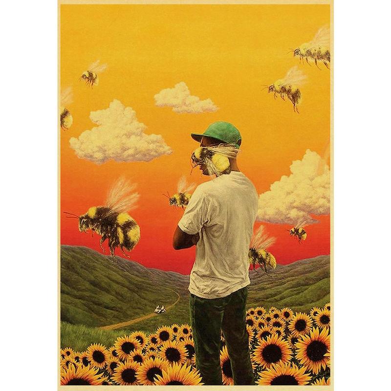 Tyler The Creator Hip Hop Rapper Star Retro Posters Wall Art Painting Vintage Kraft Paper Prints Home  Room  Bar Decor