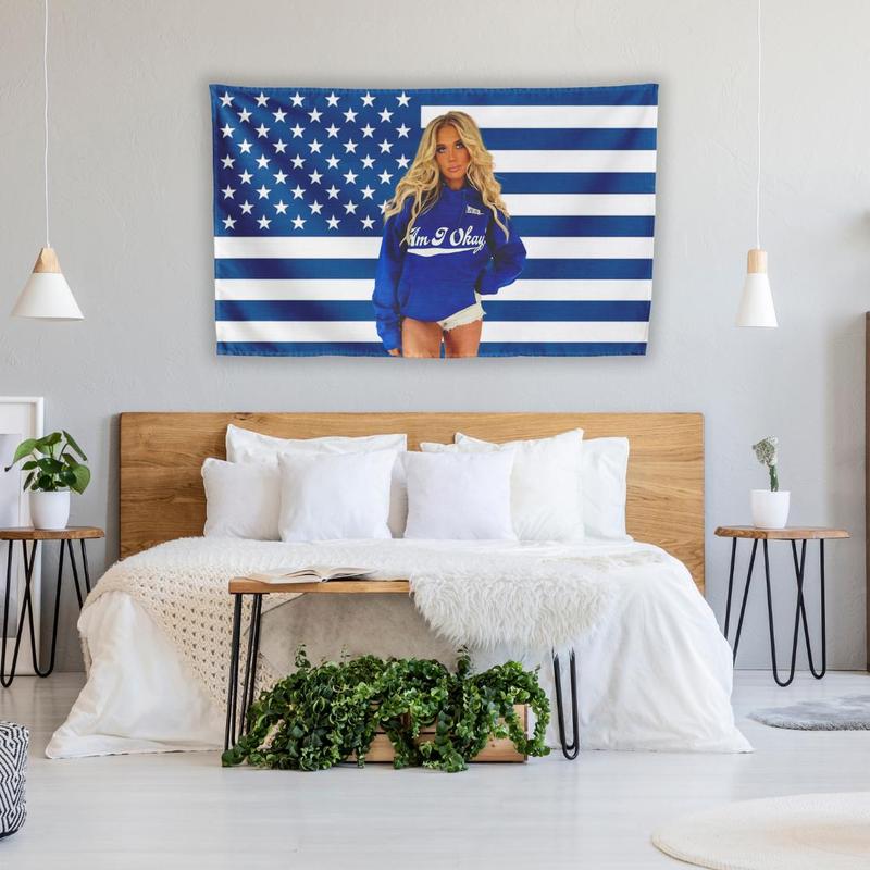 2024 Megan Moroney Music Tour Wall Tapestry – American Flag Decor Inspired by Her Album, Perfect for Room Aesthetic and MusicTour Fans Nature