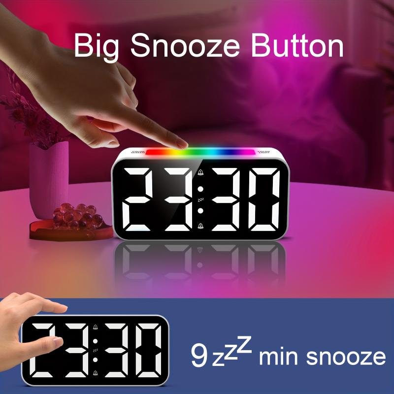 hatch alarm clock 1pc Multifunctional Iridescent Ambient Light Mirror Alarm Clock with Adjustable Screen Brightness and Color, Two Sets of Alarm Clock Functions, USB Plug-in, and Atmosphere Lighting