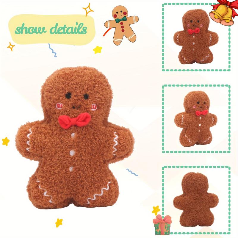 1 Count 3 Colours Available Gingerbread Man Plush Toys Cute Gingerbread Man Plushies Pendant Cartoon Cookie Man Christmas Gift Christmas Tree Decoration Christmas Decor