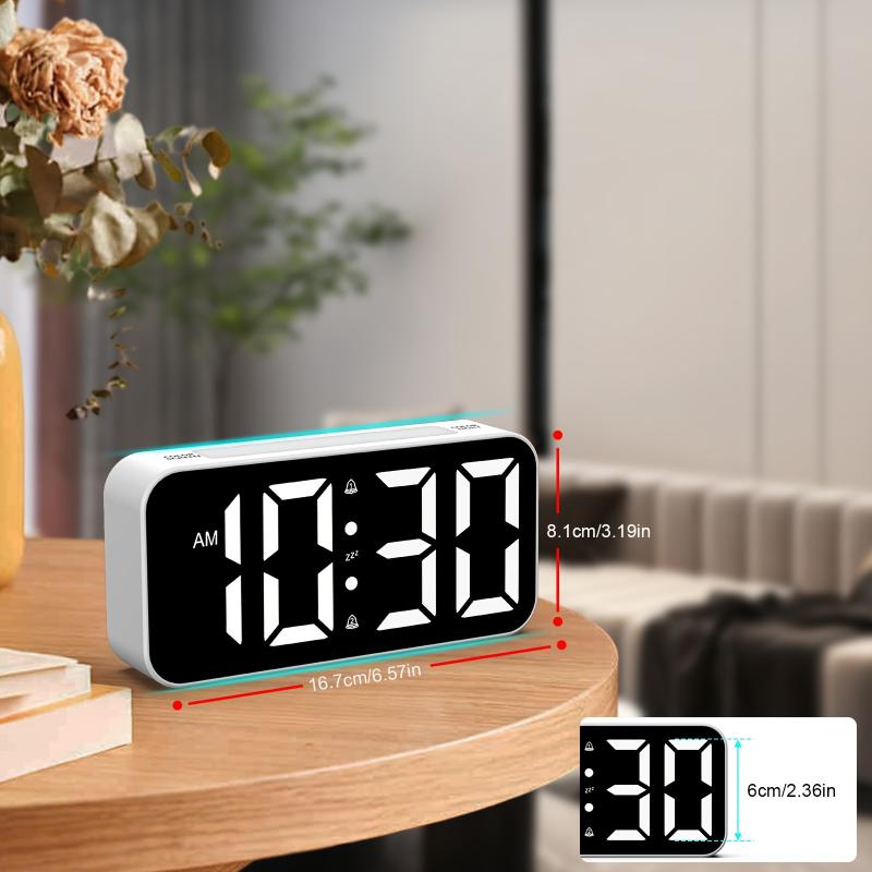 hatch alarm clock 1pc Multifunctional Iridescent Ambient Light Mirror Alarm Clock with Adjustable Screen Brightness and Color, Two Sets of Alarm Clock Functions, USB Plug-in, and Atmosphere Lighting