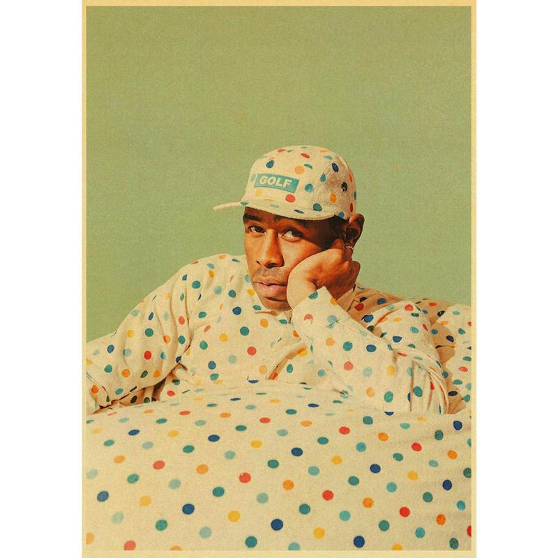 Tyler The Creator Hip Hop Rapper Star Retro Posters Wall Art Painting Vintage Kraft Paper Prints Home  Room  Bar Decor