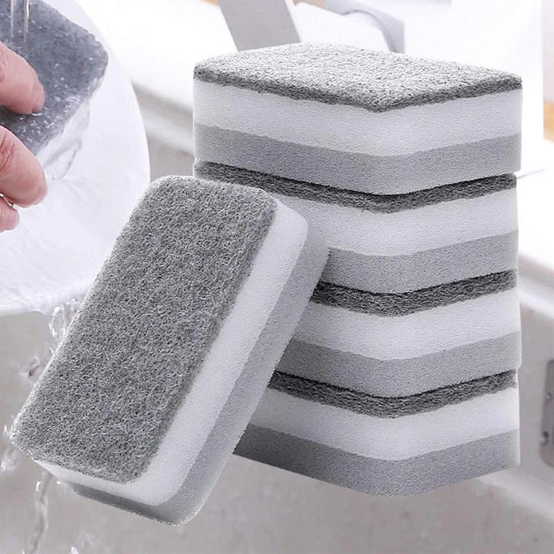 Kitchen Dish Cleaning Sponge, 5pcs Double Sided Absorbent Dishwashing Sponge, Household Cleaning Tool for Kitchen