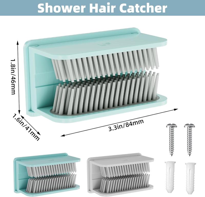 Hair Catcher, Hair Trap for Shower Drain, Reusable Shower Wall Hair Collector, Snare, and Drain Protector, Silicone Hair Grabber for Bathroom Bathtub (Blue)