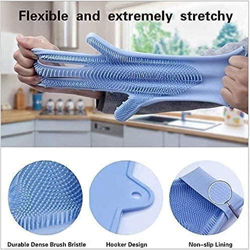 Cleaning Gloves Dishwashing Cleaning Scrubber Glove for Housework, Kitchen, Bathroom Cleaning 1 Pair (13.6