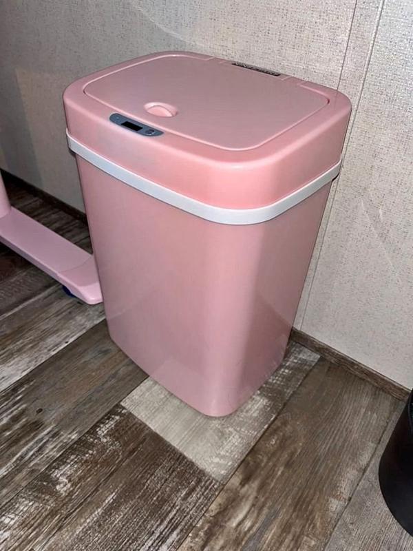 Automatic Touchless Motion Sensor Trash Can-3 Gal Pink Bin Cleaning