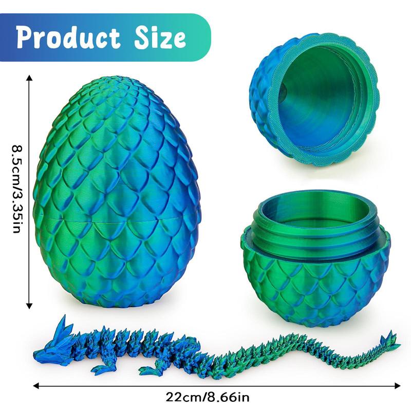 3D Printed Dragon Statue, 1 Count Colorful Gradient Design Dragon Egg Ornament, Creative Desktop Decoration for Home Office, Home Decor Supplies