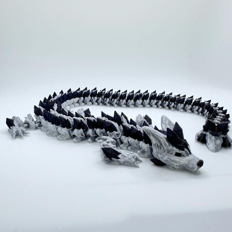 3D Printed Crystal Wolf Dragon Figurine