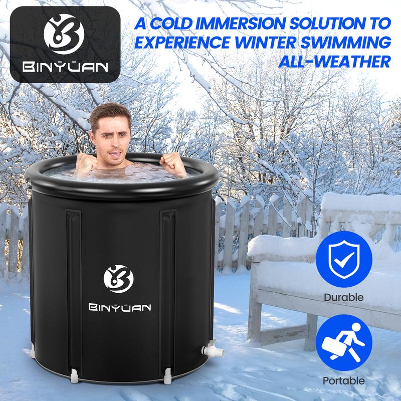 B&Y XL Ice Bathtub for Athletes - Large Recovery & Cooling Cold Plunge Tub for Outdoor Use (106 Gal)