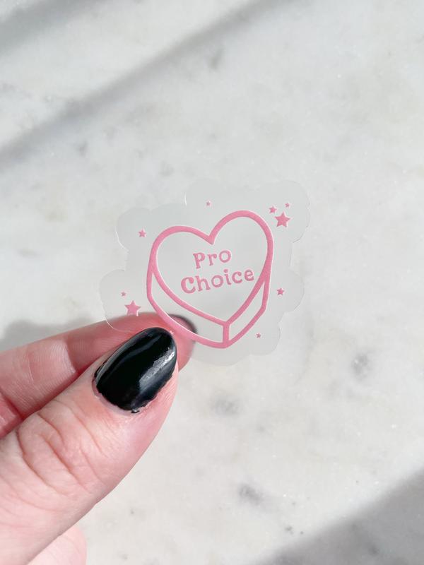 Pro Choice Conversation Heart Sticker | Pro Women Sticker | Abortion Reproductive Rights | Waterproof Laptop Sticker | Pink