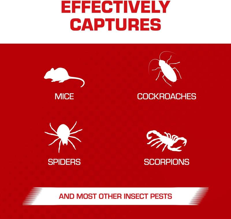 Glue Traps Mouse Size with Eugenol for Enhanced Stickiness for Mice, Cockroaches, and Spiders, 6 Traps