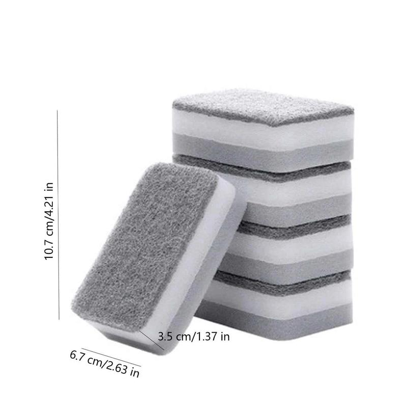 Kitchen Dish Cleaning Sponge, 5pcs Double Sided Absorbent Dishwashing Sponge, Household Cleaning Tool for Kitchen