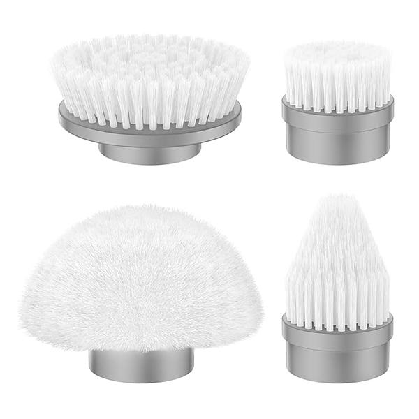 LABIGO Spin Scrubber Power Cleaning Brush Head 4 Pack, Replaceable Brush Heads for Bathroom Floor, Glass, Silicone, Gift Tool Wheel