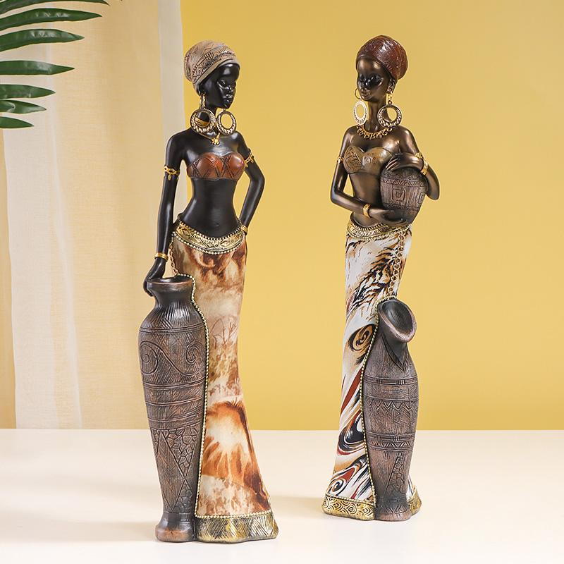 African Woman Design Statue, 1 Count Creative Modern Ornament, Creative Desktop Decoration for Home Living Room Bedroom Office, Home Decor