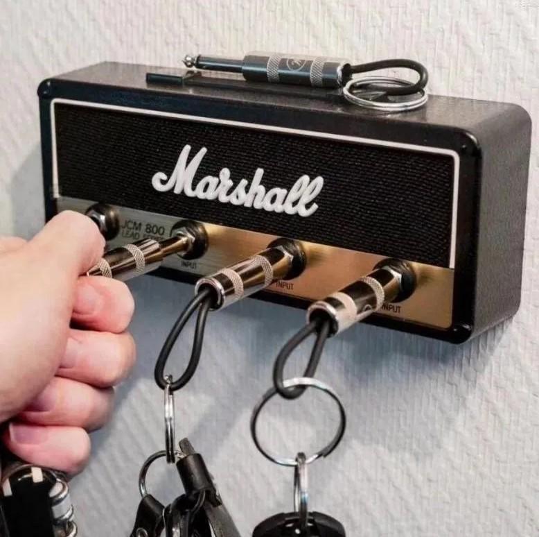 Vintage Marshall Jack Rack 4 Keychains Holder Black And White, Standard Wall Mountable Key Storage Rack, Idea For Decorate Your House, Room Organiser