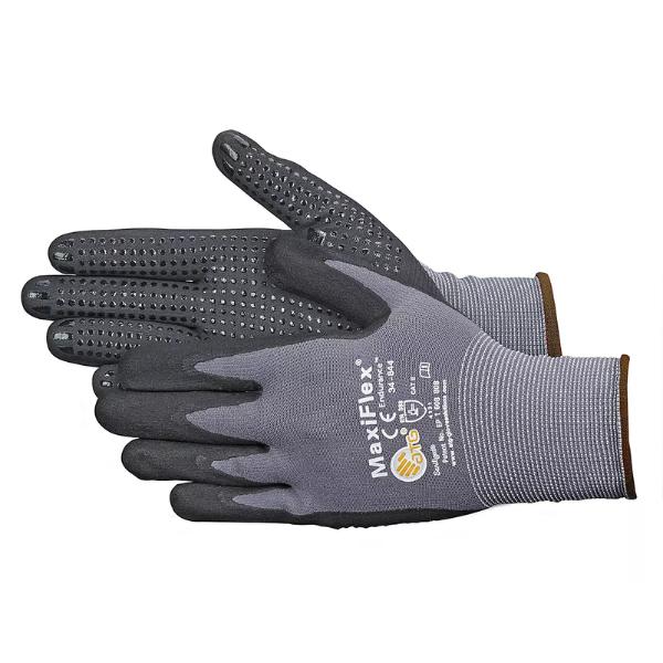 MaxiFlex Endurance 34-844 Seamless Knit Nylon Glove with Nitrile Coated Grip (Pack of 12) - Black and Gray - Cleaning