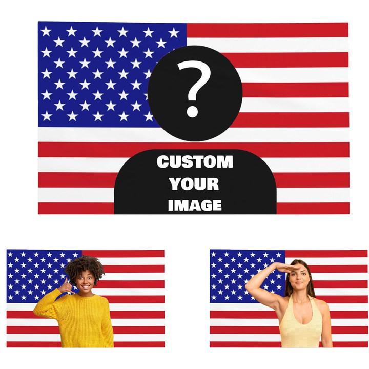 Custom America Flag 3X5 Ft Personalized Flags Design Your Image Funny Tapestry Poster For Decorate Clubs Concerts Bars University Dormitories Living Rooms Bedrooms