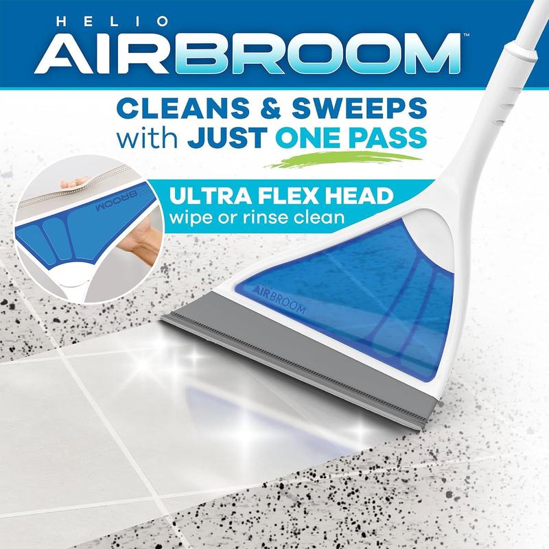 Helio Air Broom, All Surface Lightweight Silicone Broom, Squeegee, Pet Hair Remover, Indoor Cleaning