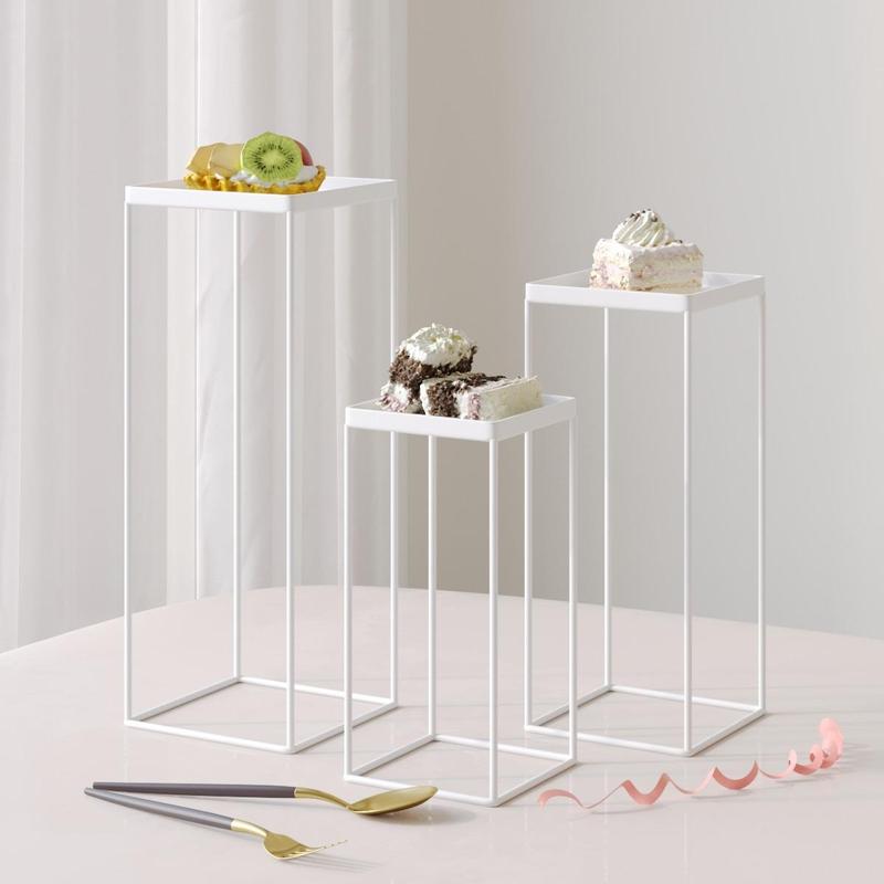 Dessert Cake Display Stand, 3 Counts set Multi Size Iron Cake Display Tray, Cake Display Holder for Wedding, Party