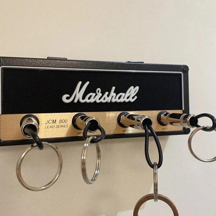 Vintage Marshall Jack Rack 4 Keychains Holder Black And White, Standard Wall Mountable Key Storage Rack, Idea For Decorate Your House, Room Organiser