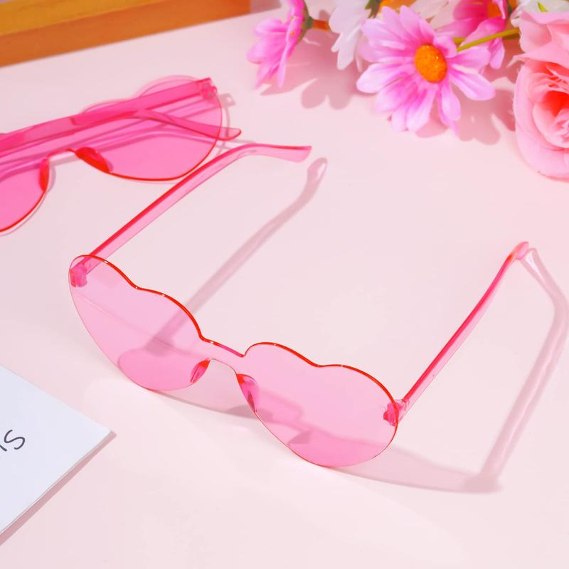 Heart-shaped Sunglasses, 8pcs box Party Glasses Props, Creative Photo Props For Birthday & Graduation Parties, Anniversary Wedding Romantic Decorations