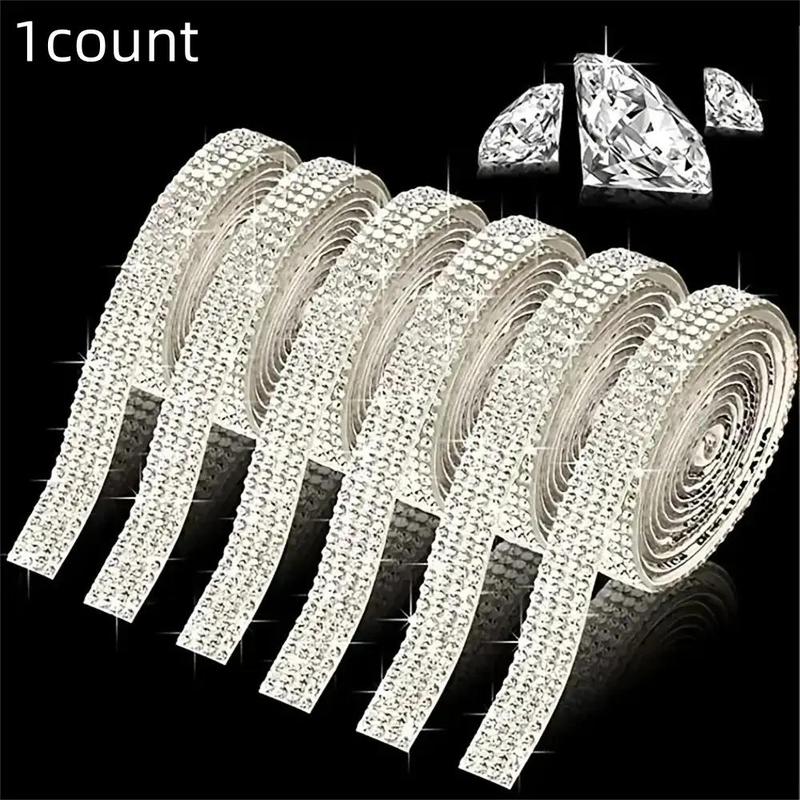 Rhinestone Ribbon, 1 Roll Self-adhesive Diy Decorative Rhinestone Tape, Unique Anniversary Wedding Romantic Decorations