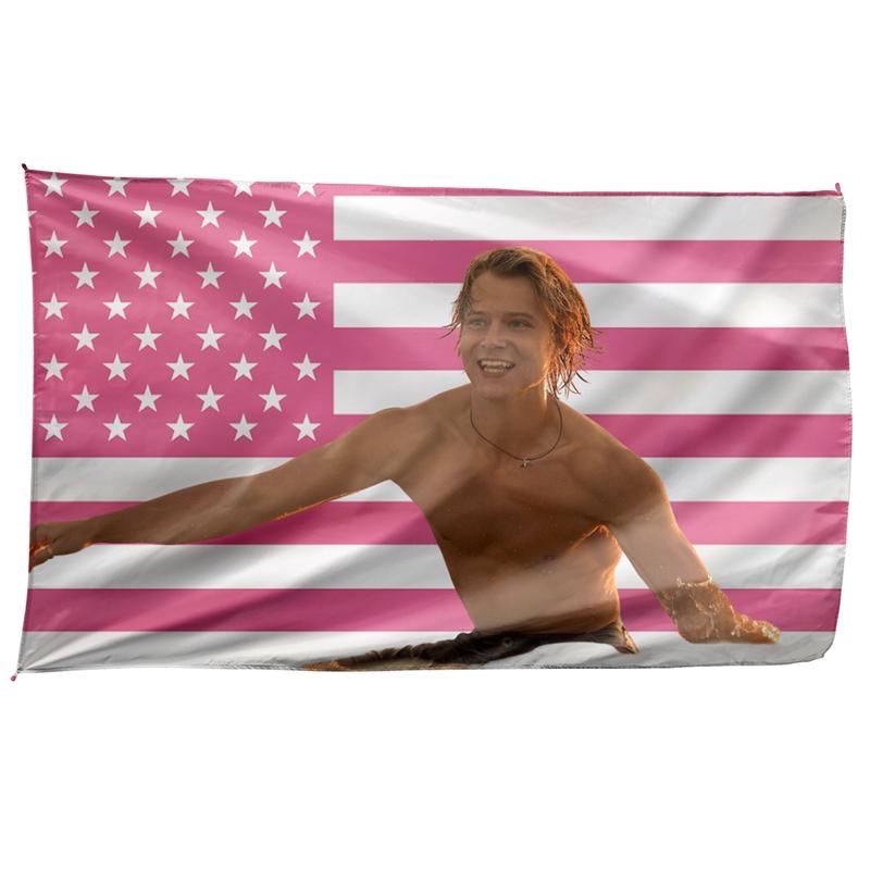 JJ Maybank Pink USA House Flag size 28x40inch, House Flag Decoration, Rudy Pankow - Outer Banks, OBX