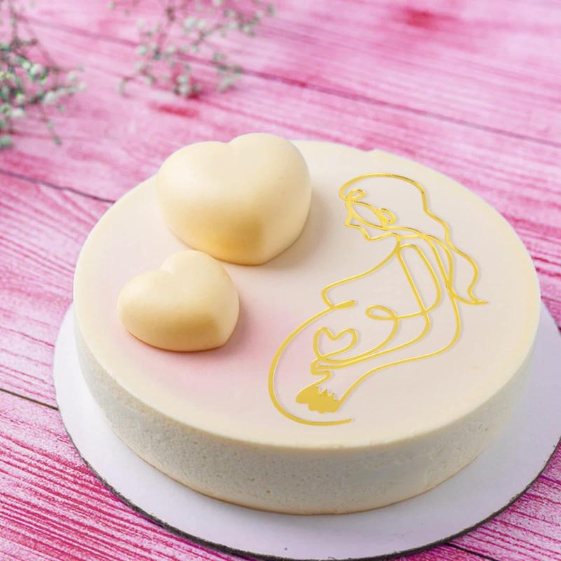 Face Line Pattern Cake Decoration, Acrylic Cake Decoration for Pregnant Women, Birthday Party Decoration Supplies for Home Party Festival