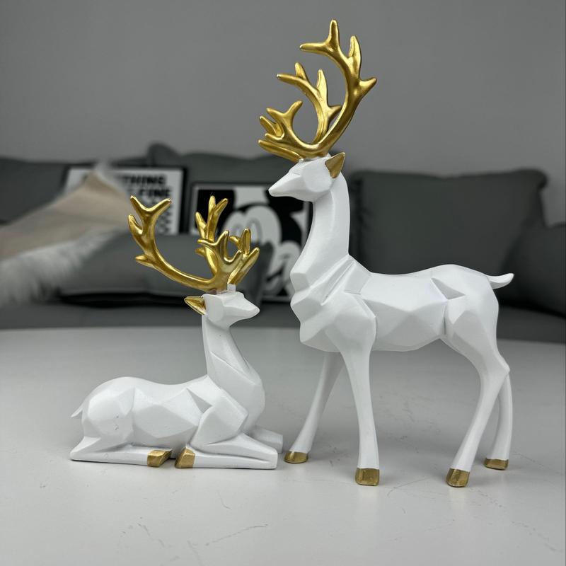 Origami Elk Design Decoration, 1 Pair Nordic Style Desktop Decoration, Home Decor for Living Room TV Cabinet Wine Cabinet