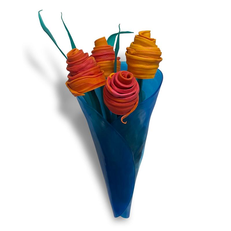 Recycled Vinyl Flower Bouquet - Multi-Color