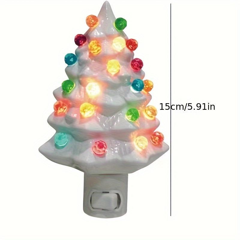 3D Christmas Tree Design Night Light, 1 Count Resin Tree Shaped LED Night Light, Decorative Light for Home Office School Classroom