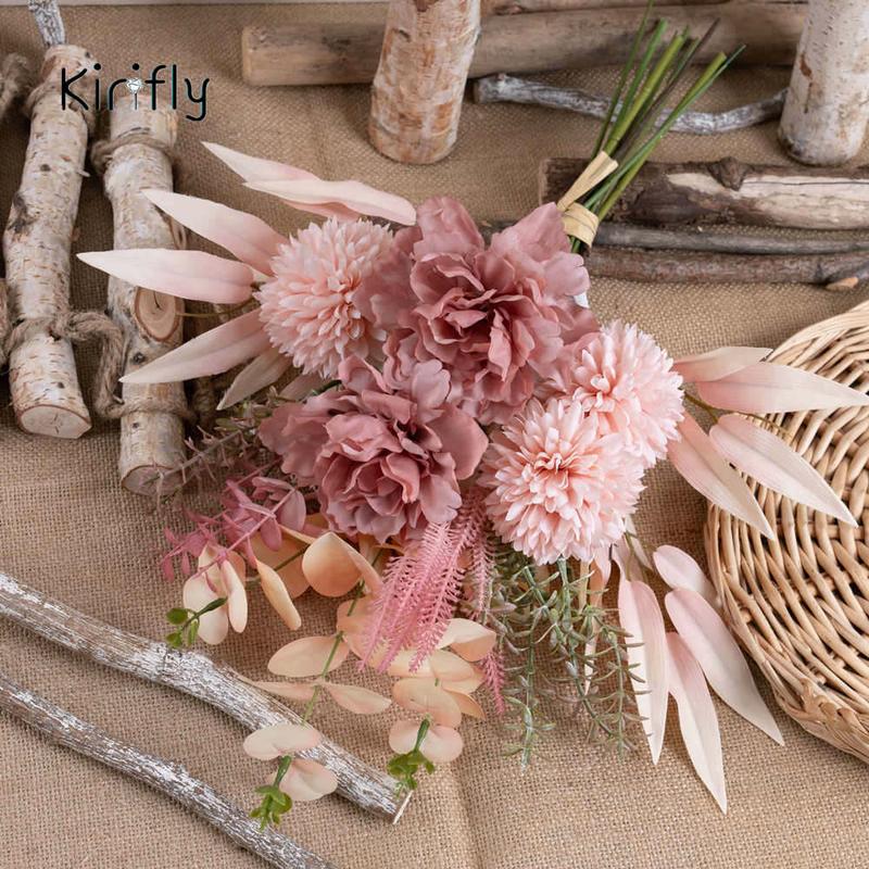 Romantic Artificial Dandelion Bouquet, 1 Count Fake Flower Bouquet, Faux Bouquet for Home Wedding Party Decoration, Decorative Flower for Home Dormitory