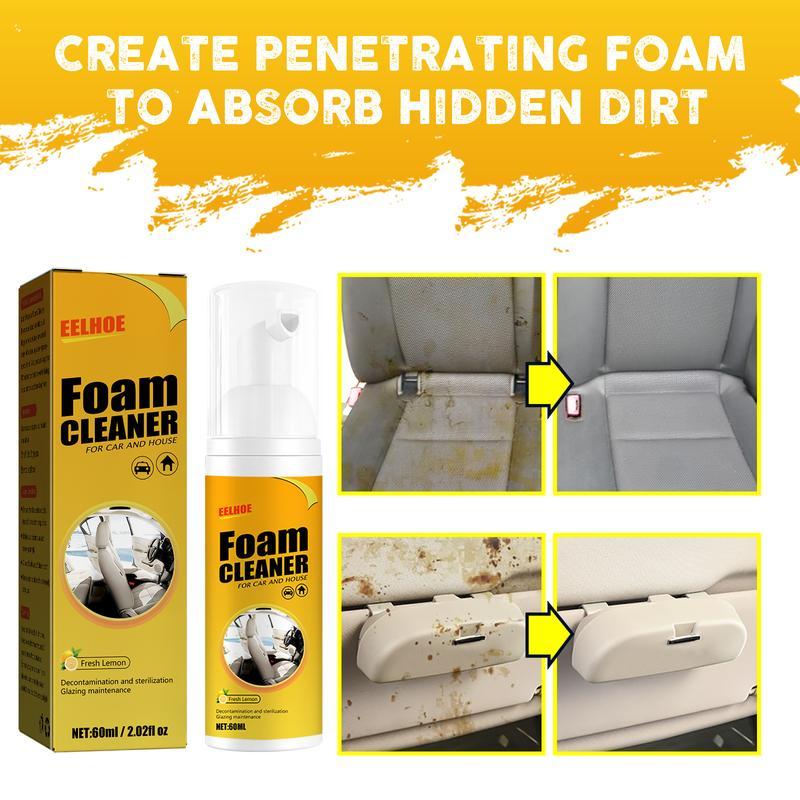 Multipurpose Foam Cleaner Spray 100ml, Foam Cleaner for car and House Lemon Flavor, All-Purpose Household Cleaners for Car and Kitchen