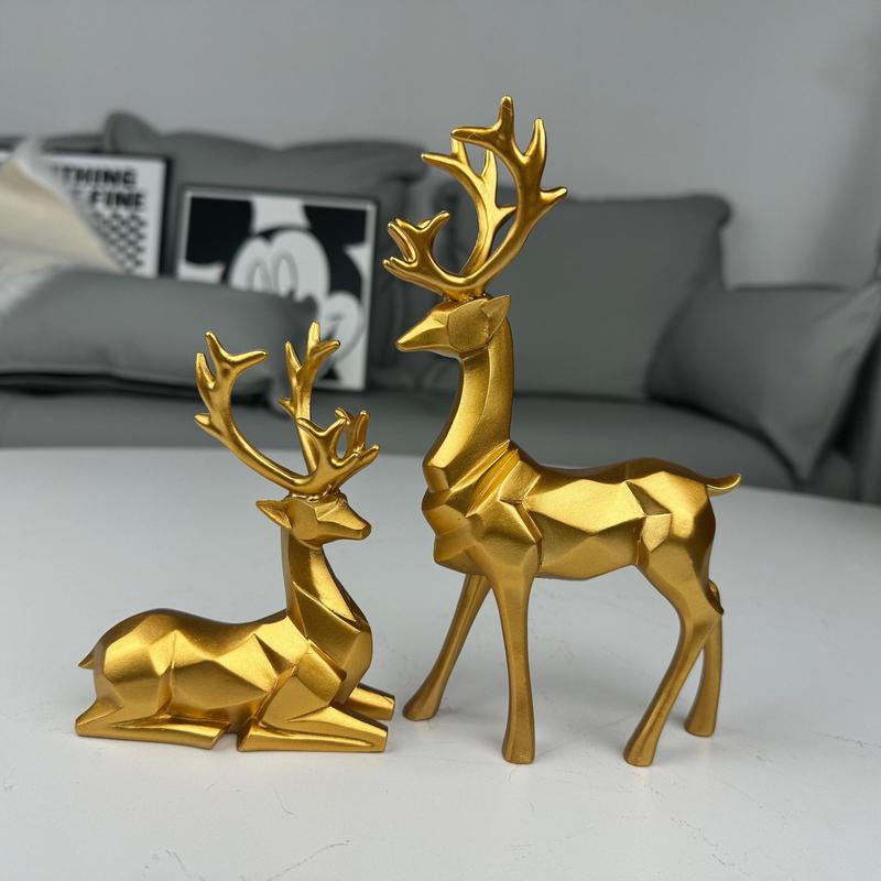 Origami Elk Design Decoration, 1 Pair Nordic Style Desktop Decoration, Home Decor for Living Room TV Cabinet Wine Cabinet