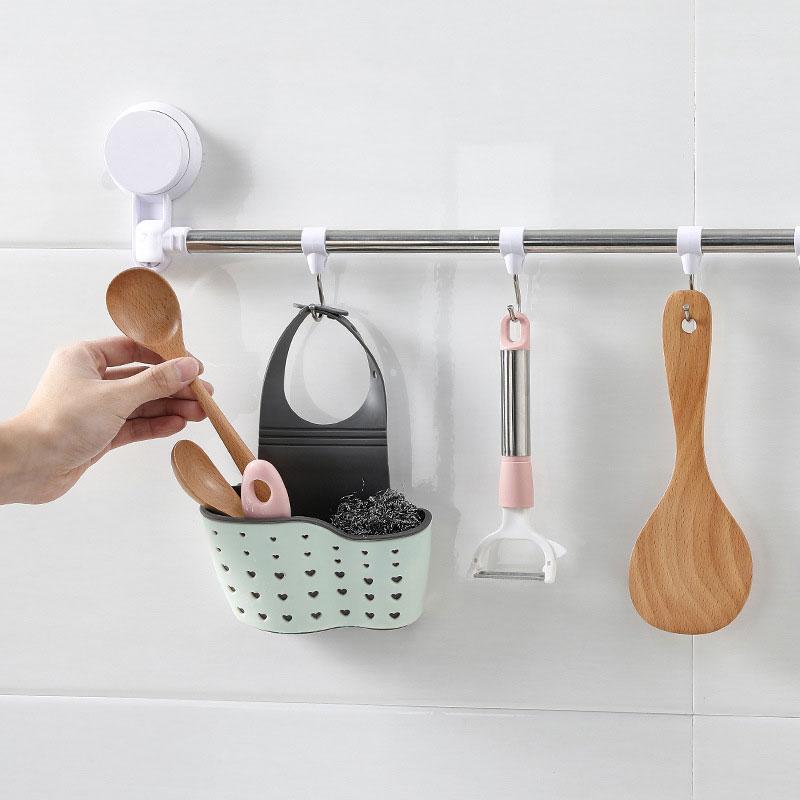 Kitchen Sink Hanging Drain Basket, 1 Set Adjustable Faucet Sponge Holder, Practical Kitchen Gadgets, Home Organizer Tools